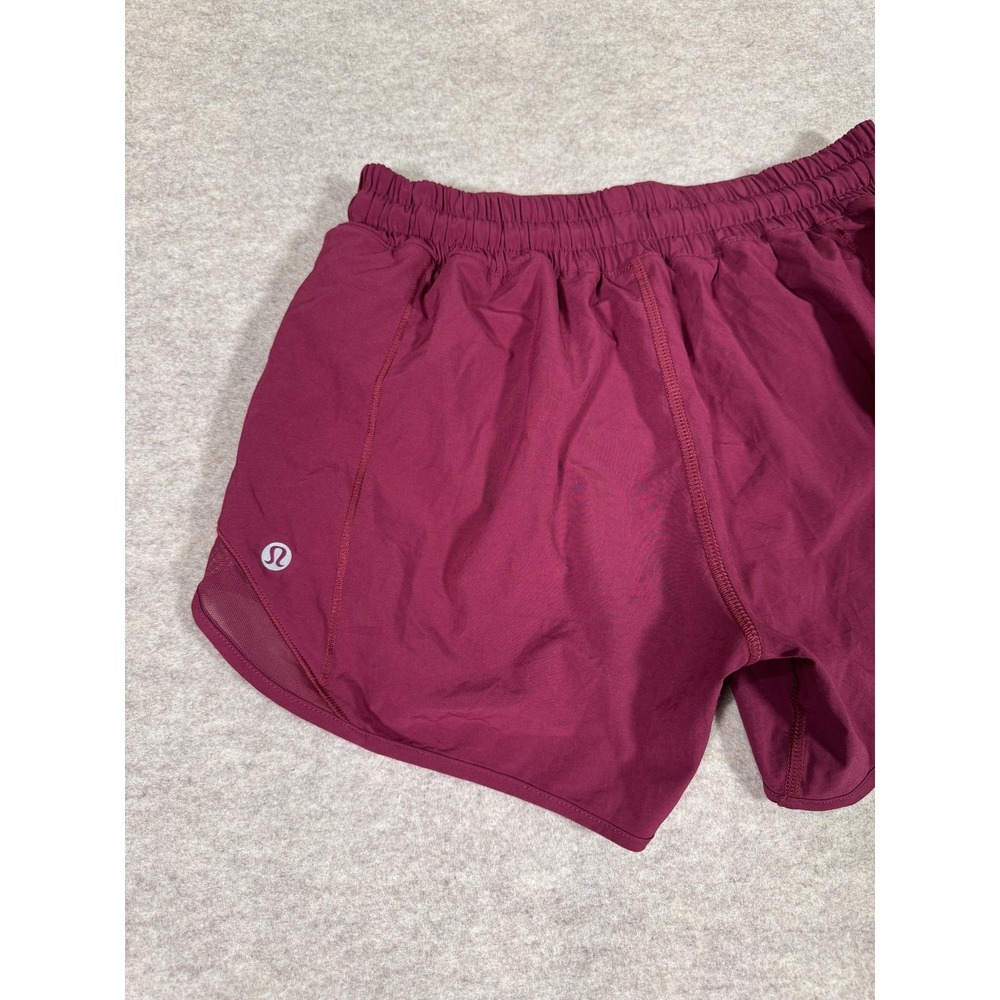 Lululemon Running Shorts Womens 4 Purple Lined Zip Pocket Mesh 3 In Split Hem - Picture 6 of 15